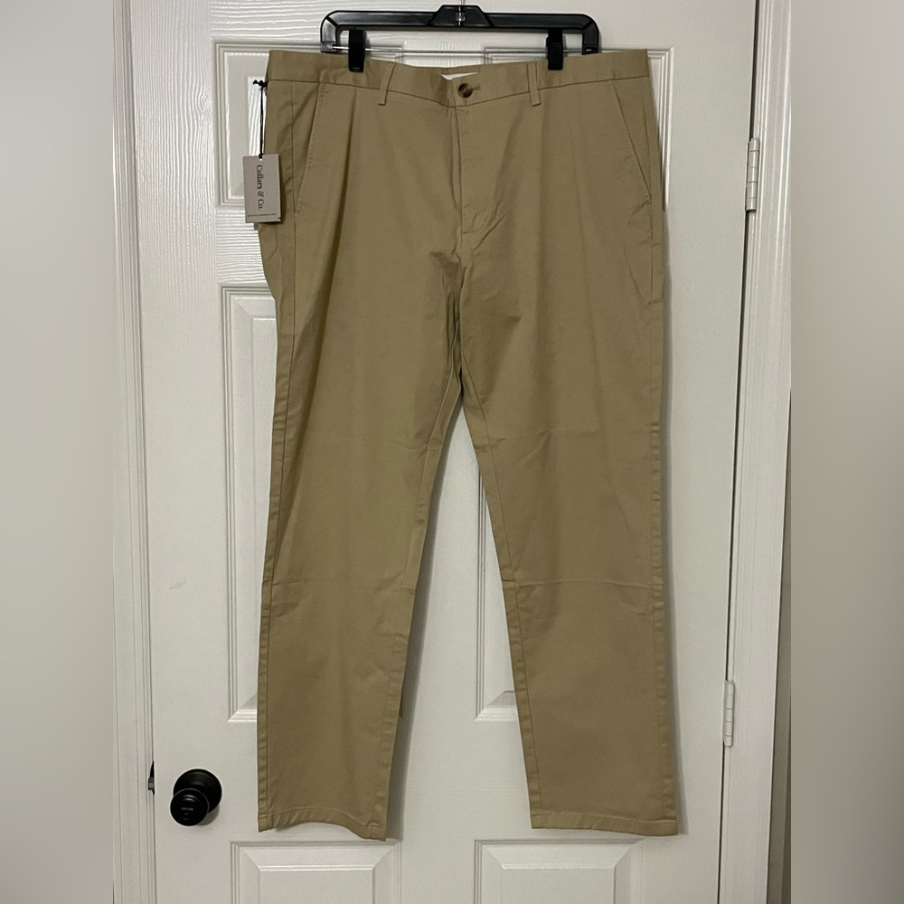 NWT Collars & Co - CEO Classic Khaki Pants - Mens- Tan- W38/L30 - Retail $108